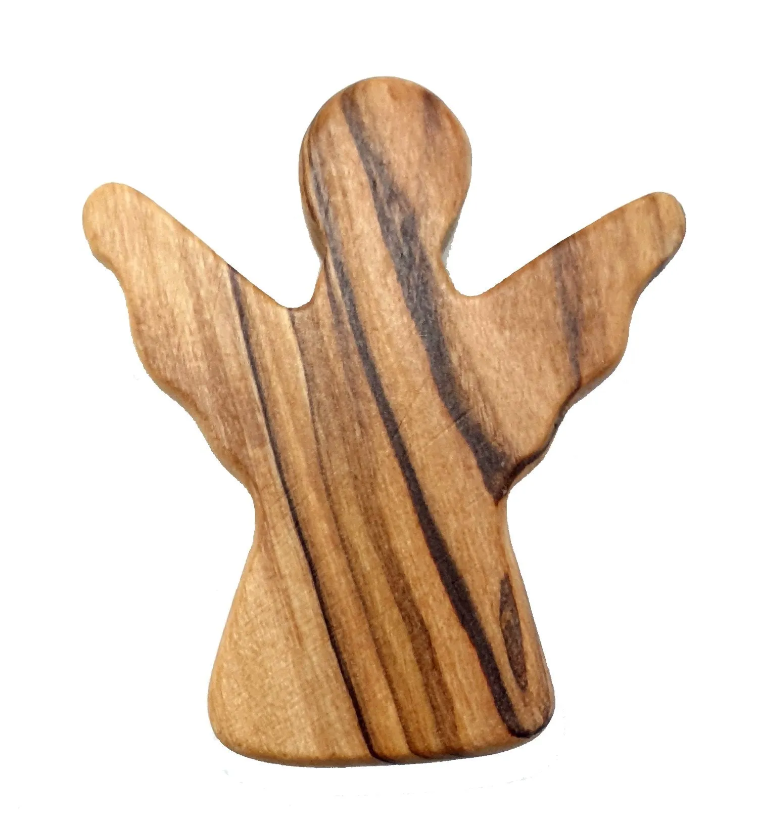 Zuluf Handheld Olive Wood Guardian Angel Figurine - Comfort and Blessings for Stress, Worry, and Anxiety - Perfect Baptismal, Ne